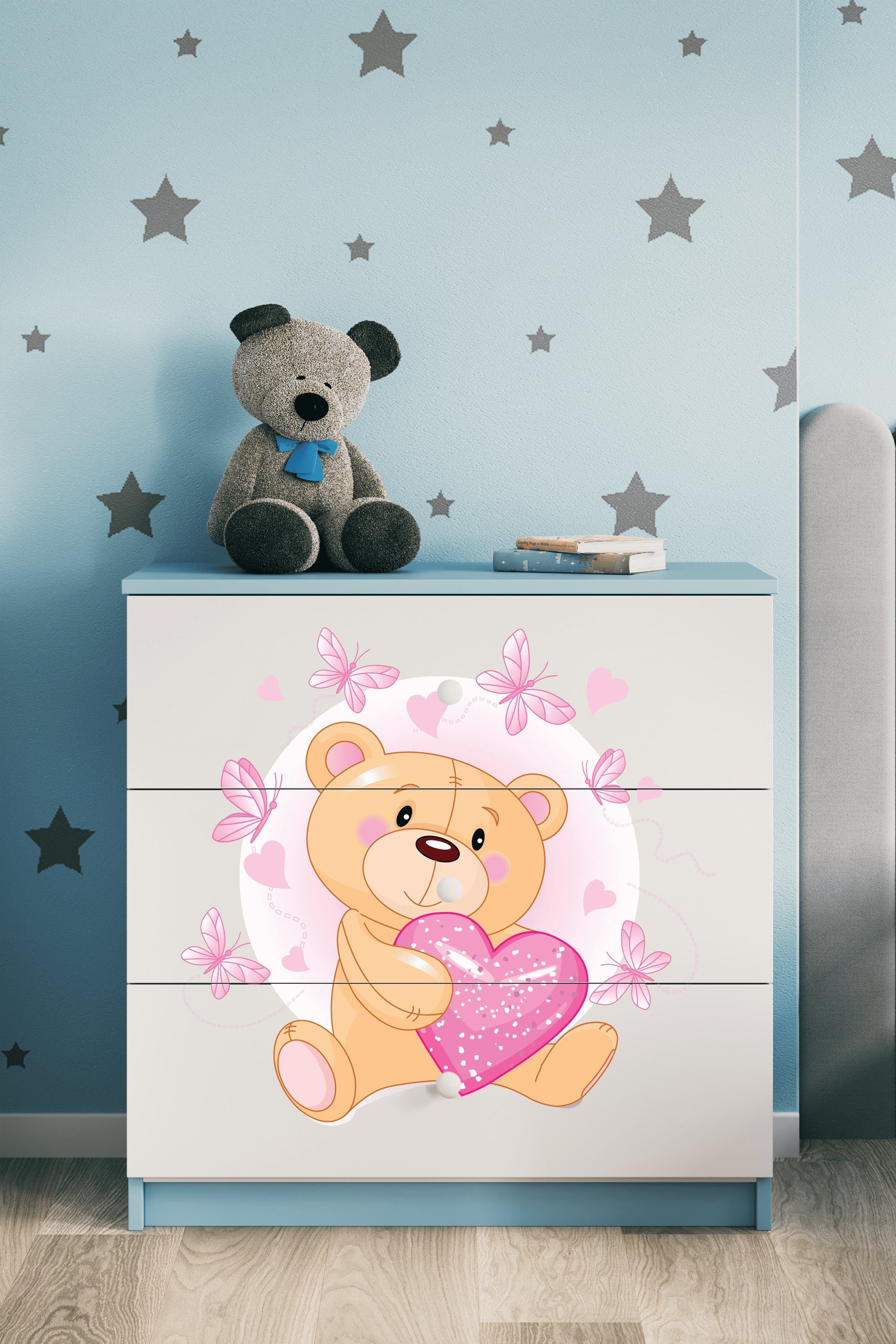 Bjird Kommode Babydream (mit 3 Schubladen), verschiedene Farben und Motive