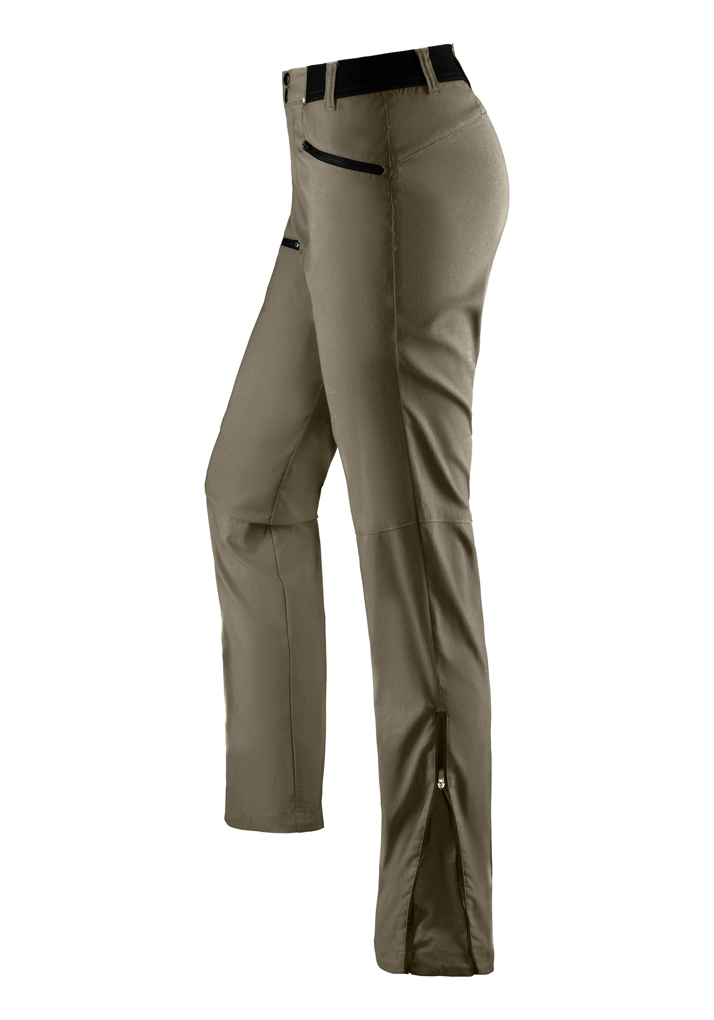 LASCANA 3 Taschen ACTIVE Zipper Trekkinghose mit olivgrün
