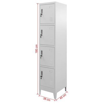 vidaXL Kleiderschrank Schließfachschrank mit 4 Fächern 38 x 45 x 180 cm