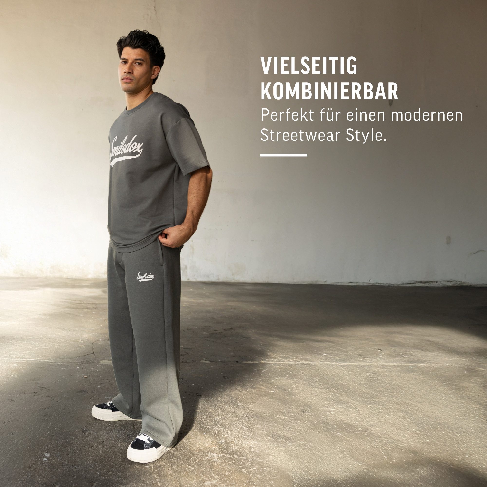 Smilodox T-Shirt Lorik, Locker geschnittenes Oversize Shirt mit Retro Frontprint bequemer Rundhalsausschnitt weiches Material moderner Streetwear Look