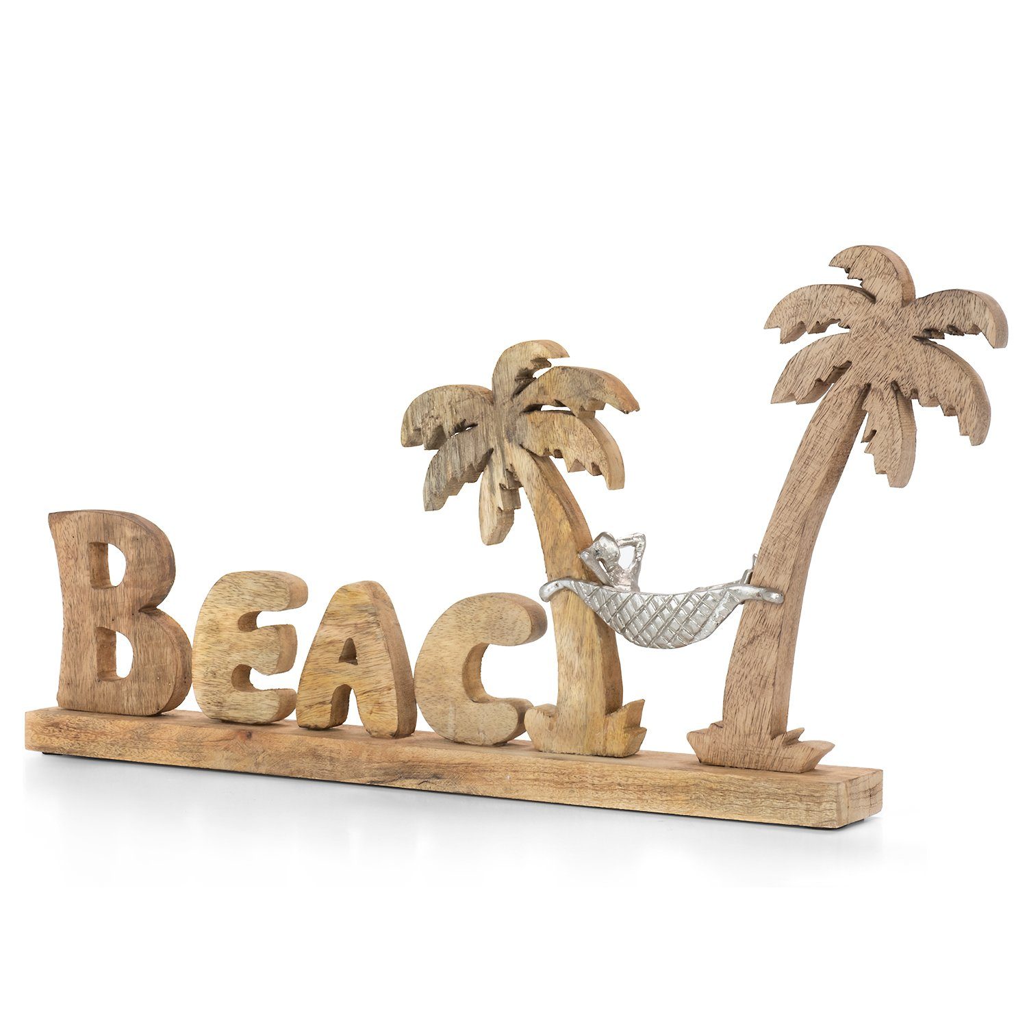 Moritz Skulptur Beach Urlaub unter Palmen 70 x 7 x 33 cm, Dekoobjekt Holz, Tischdeko, Fensterdeko, Wanddeko, Holzdeko