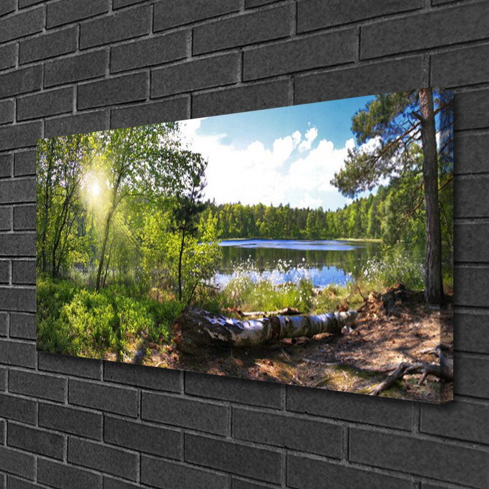 Tulup Leinwandbild Wandbild Canvas Groß Bilder Wohnzimmer Schlafzimmer Aufhängefertig, See im Wald – Bild 3 von 5