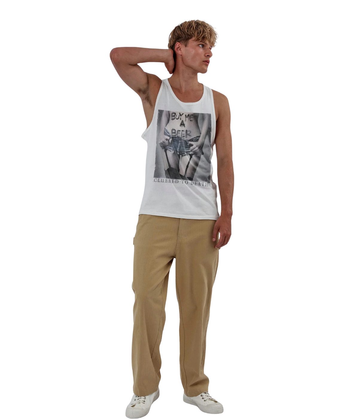 Religion T-Shirt RELIGION Clothing Herren Tank Top Shirt BUY ME BEER-Weiss-XXL