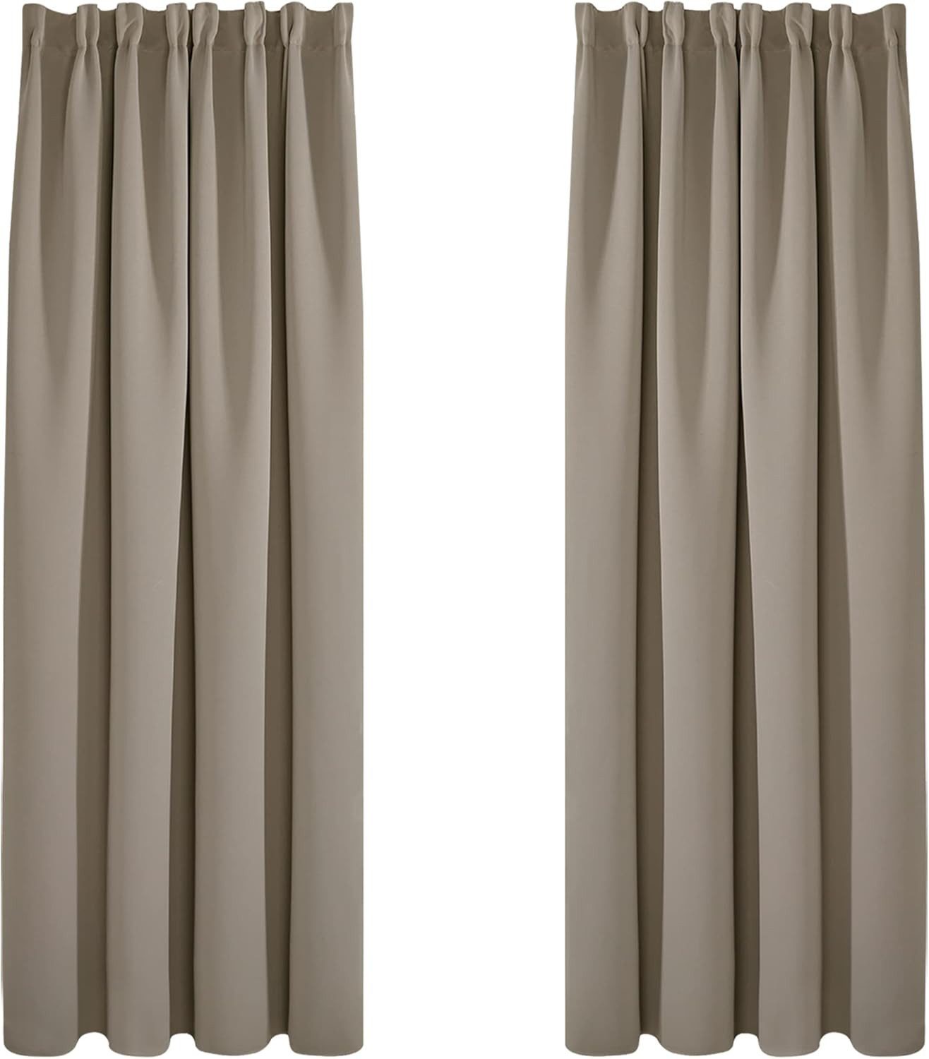 Deconovo Verdunkelungsvorhang Gardinen mit Kräuselband Blickdicht Vorhänge günstig online kaufen