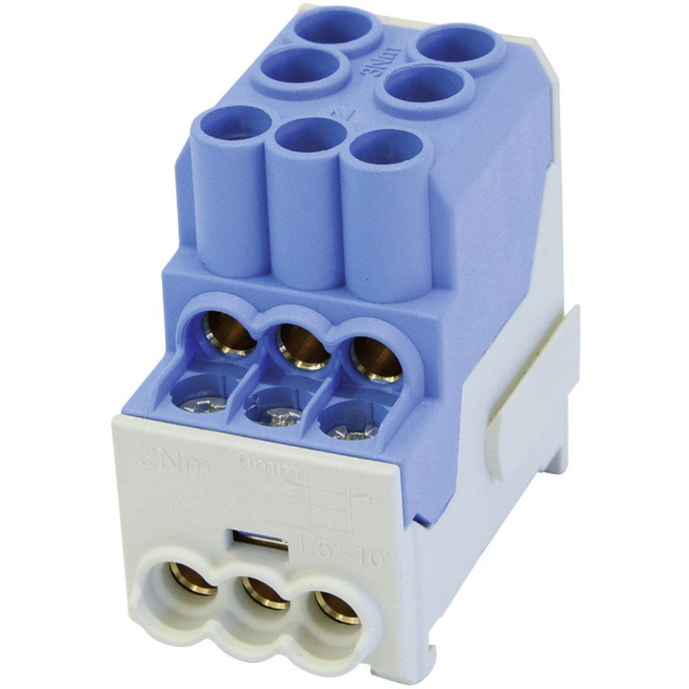 HoraeTec Montageklemme HoraeTec 080010-1-4 Unterverteilerblock Blau 1polig