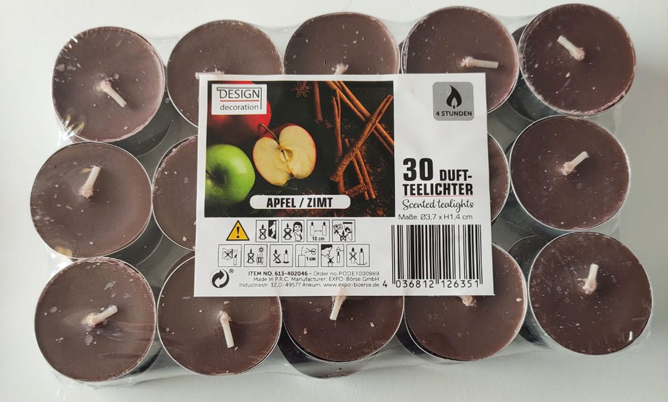 Expo Börse Teelicht 90x Duft-Teelichter Kerzen drei Sorten 4 Stunden Brennd günstig online kaufen