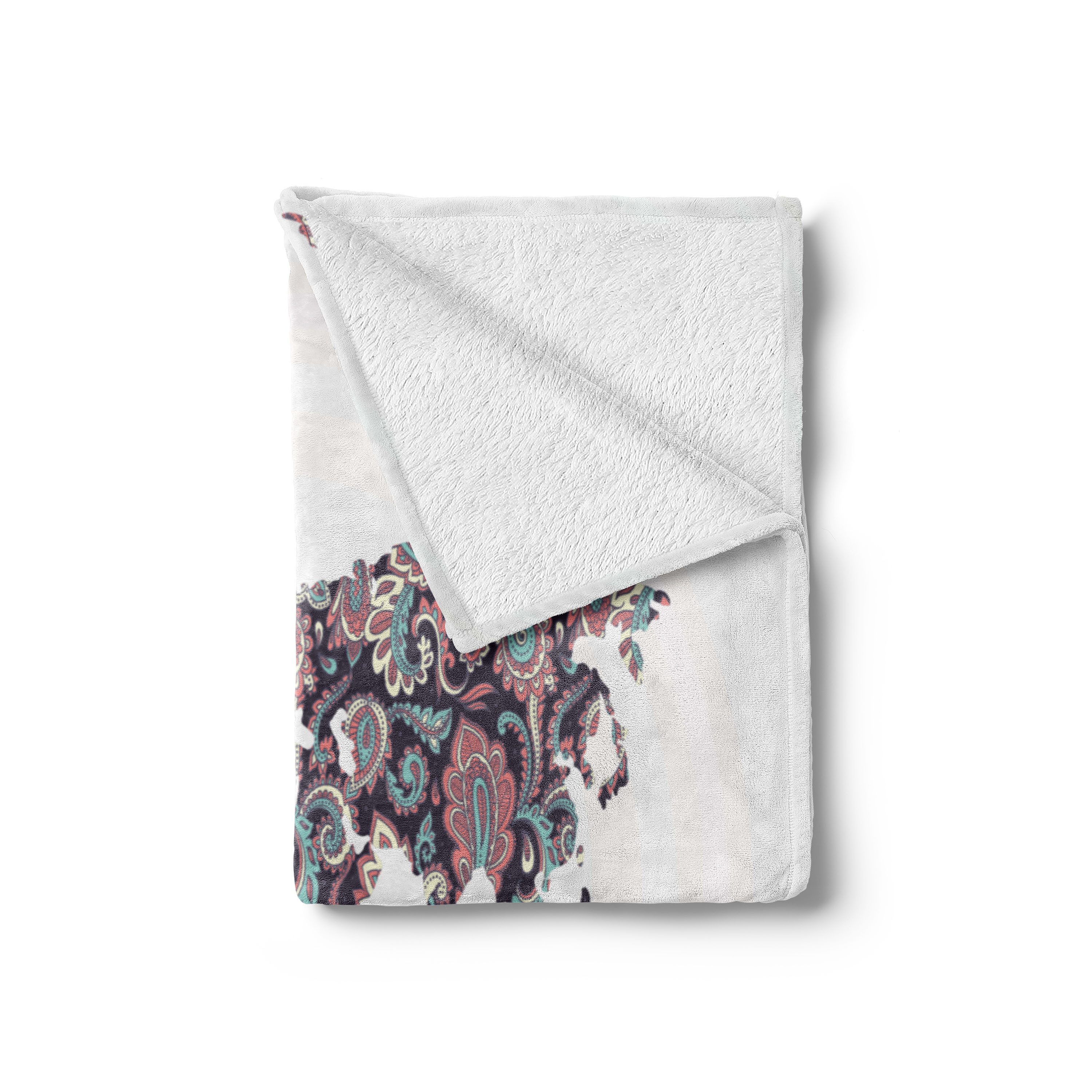 Wohndecke Gemütlicher Plüsch für den Innen- und Außenbereich, Abakuhaus, orientalisch Paisley-Blätter