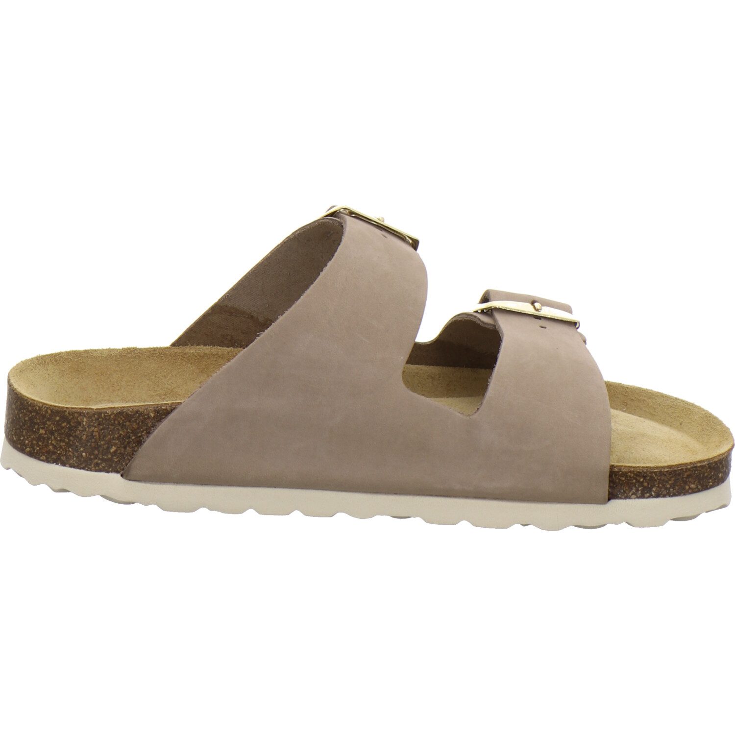 AFS-Schuhe 210012 Zweischnaller Pantolette für Damen mit Fußbett, bequeme Sandalen aus Leder