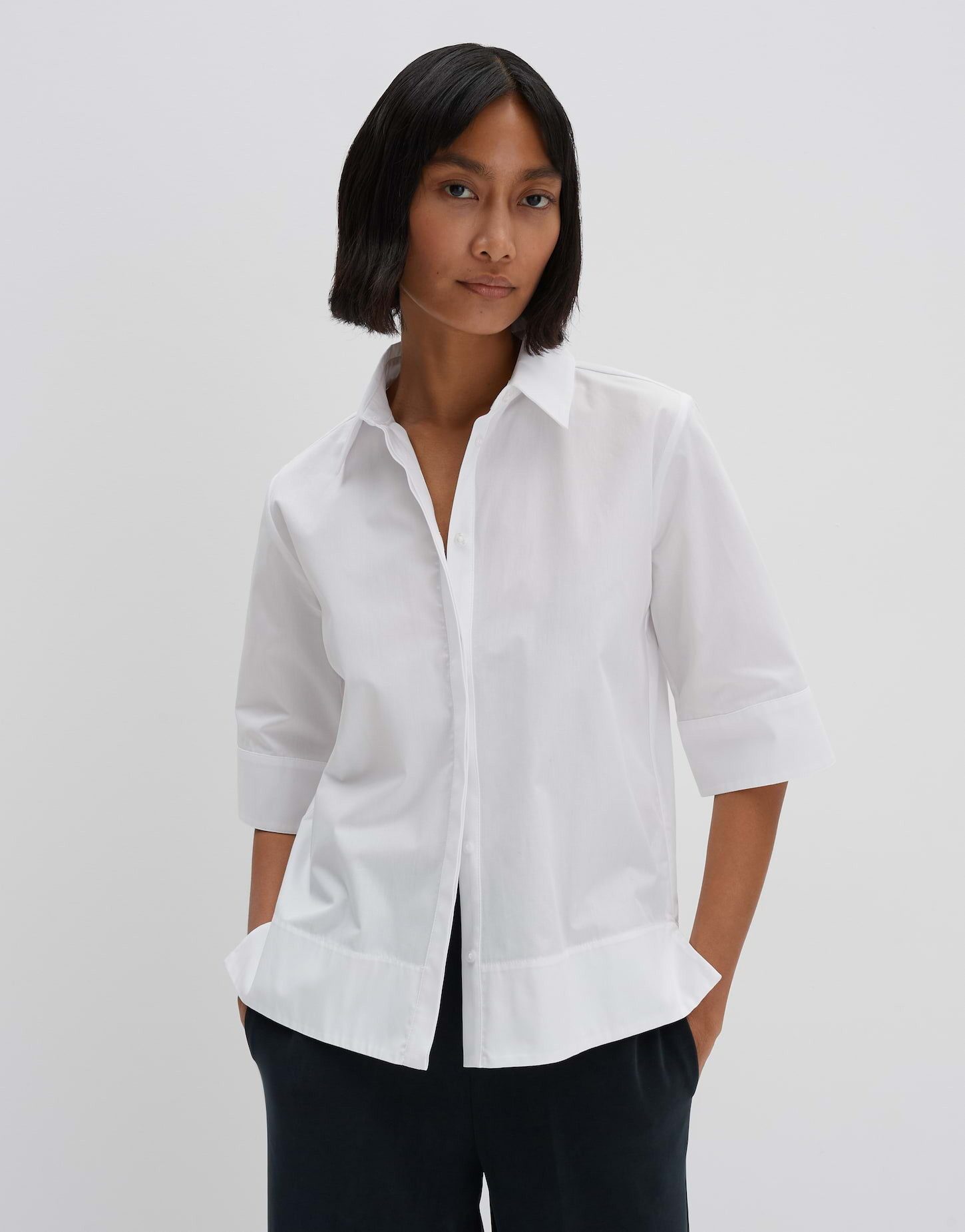 Hemdbluse ZARBA BUTTON UP Regular aus Baumwollpopeline