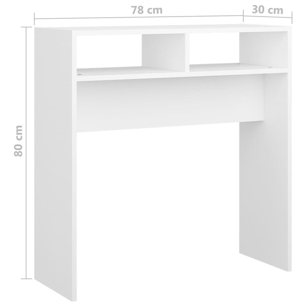 (1-St) cm | Weiß Beistelltisch Konsolentisch Holzwerkstoff 78x30x80 Weiß Weiß vidaXL