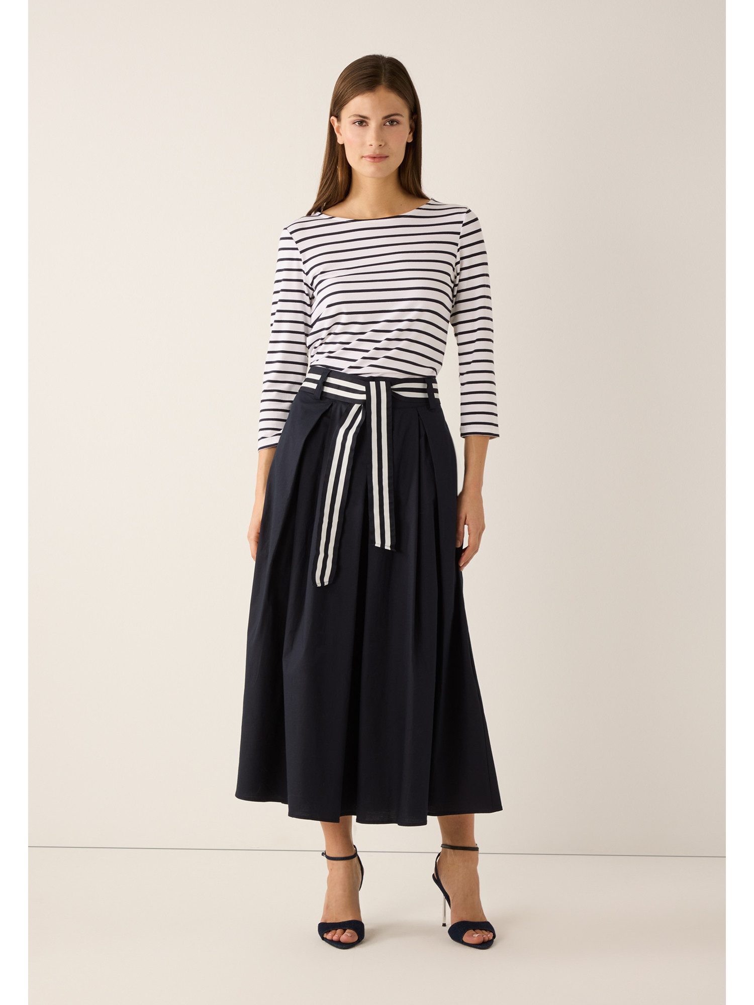 MORE&MORE 3/4-Arm-Shirt softes Basic-Streifenshirt, 3/4 Arm