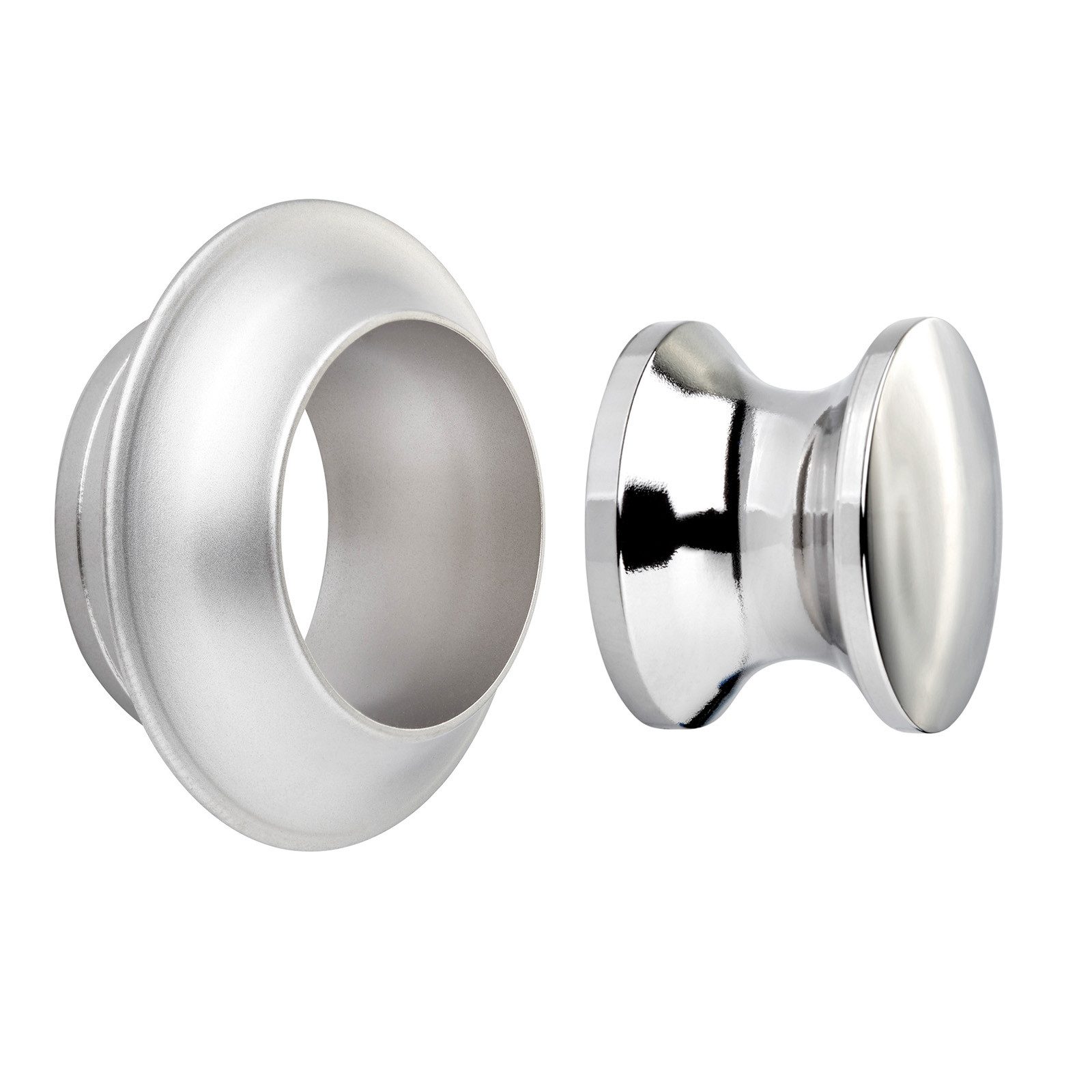 SO-TECH® Möbelbeschlag Aufschraubschloss Möbelschloss Caravan-Schloss Türschloss, Knopfset rund 13 mm Edelstahloptik