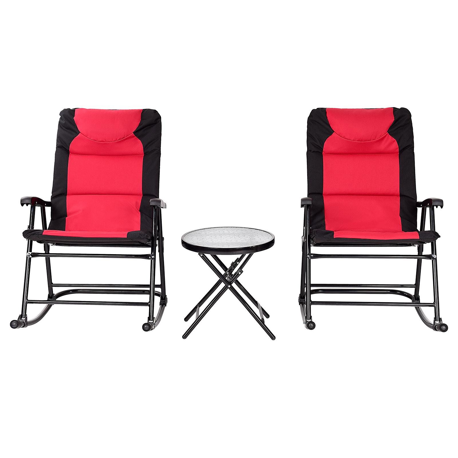 KOMFOTTEU Schaukelstuhl Set mit Beistelltisch, Outdoor-Gartenmöbel-Set günstig online kaufen