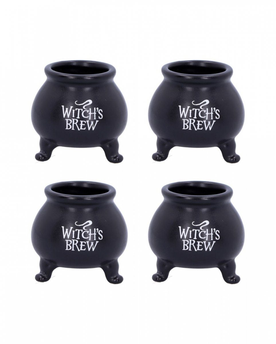Horror-Shop Dekofigur Hexenkessel Schnapsbecher 4 Stück