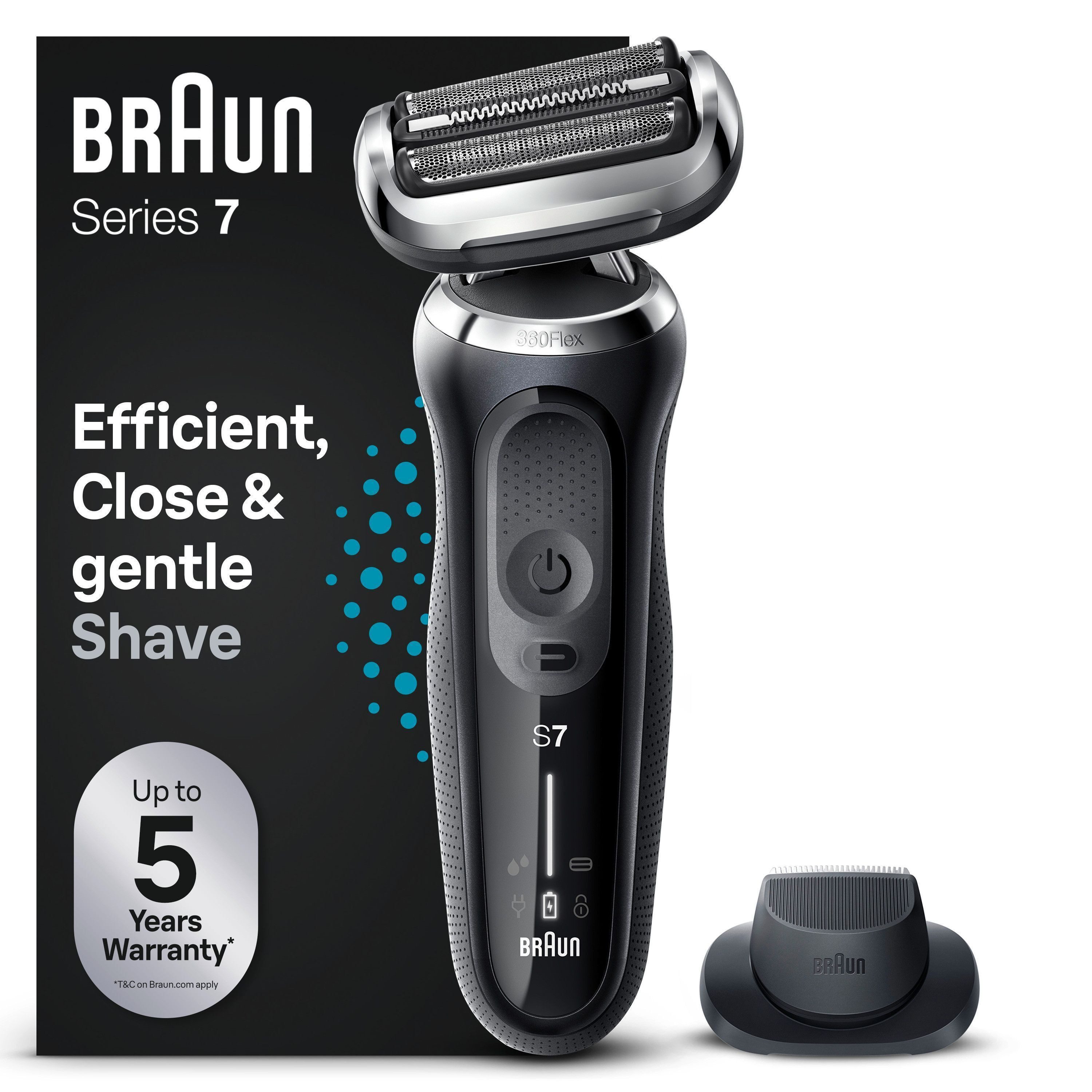 Braun Elektrorasierer Series 7 71-N1200s, Aufsätze: 2, SmartClick-Präzisionstrimmer, 360° Flex, Wet&Dry