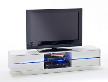 expendio TV-Board Jazz, weiß Hochglanz 160x36x40 cm MDF mit Beleuchtung und push-open Funktion
