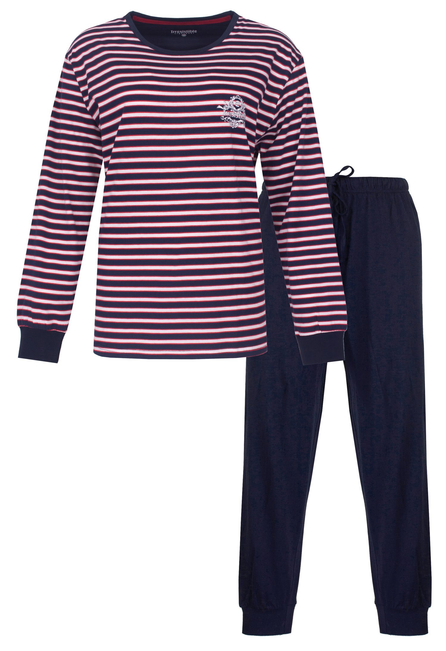 Schlafanzug Damen Pyjama mit Bündchen