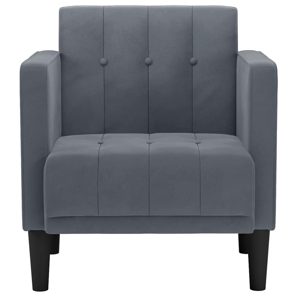 vidaXL Sessel, Sessel mit Armlehnen Dunkelgrau 53 cm Samt