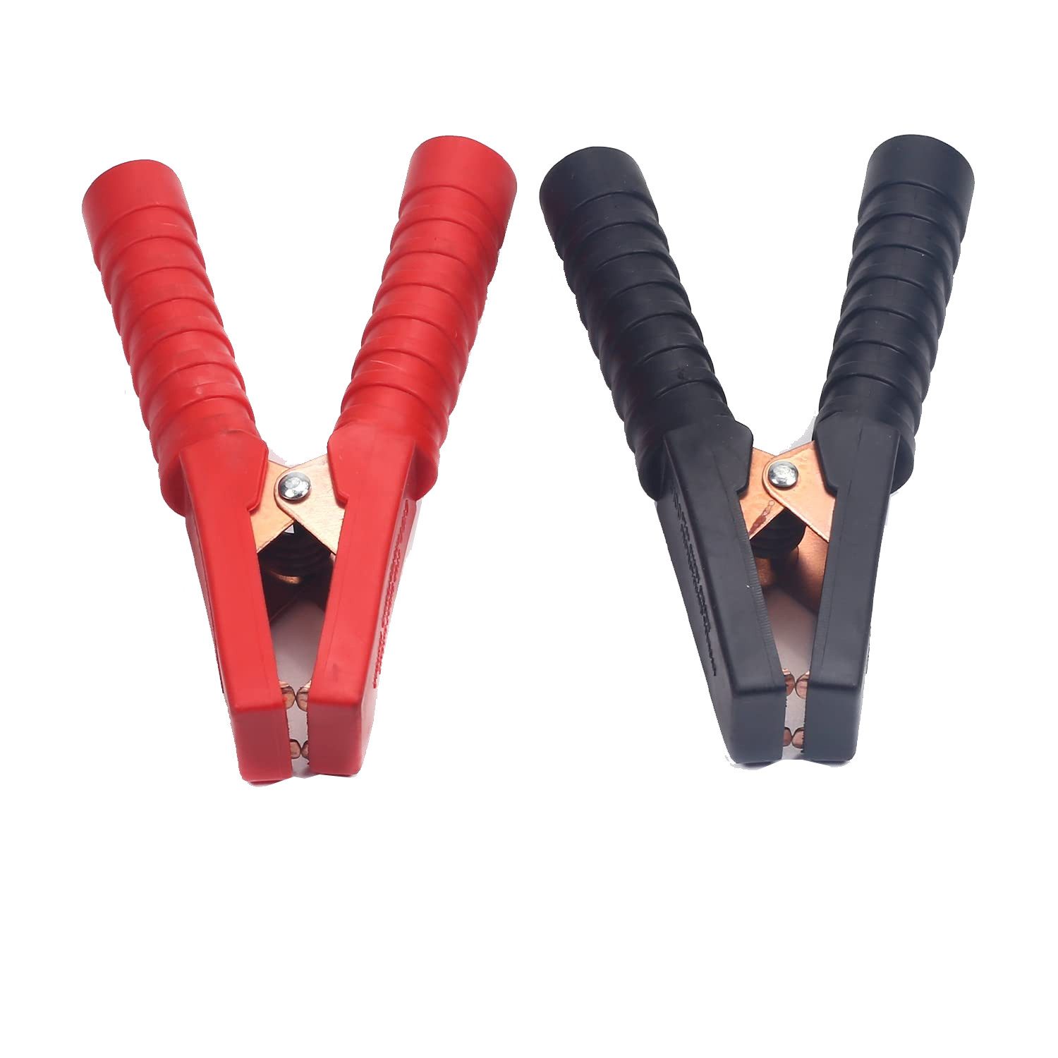 Bolwins Klemmen M60C Set 2x Batterie Krokodilklemmen Klemmen Clip Auto Starthilfekabel, (Klemmenset, 2-St., rot + schwarz), isolierte PVC-Griffe, Kupferzähne für hohe Leitfähigkeit