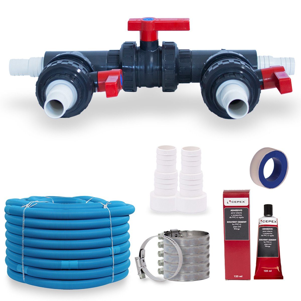 EVOLUTION PoolWärmepumpe AnschlussSet für Schlauchanschluss d 38 mm