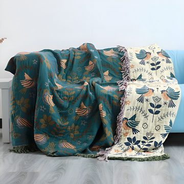 Sofabezug Luxuriöse Vollbaumwoll-Sofaüberwurfdecke in Nordischem Stil, HIYORI, Vielseitig Einsetzbar, 200x230CM