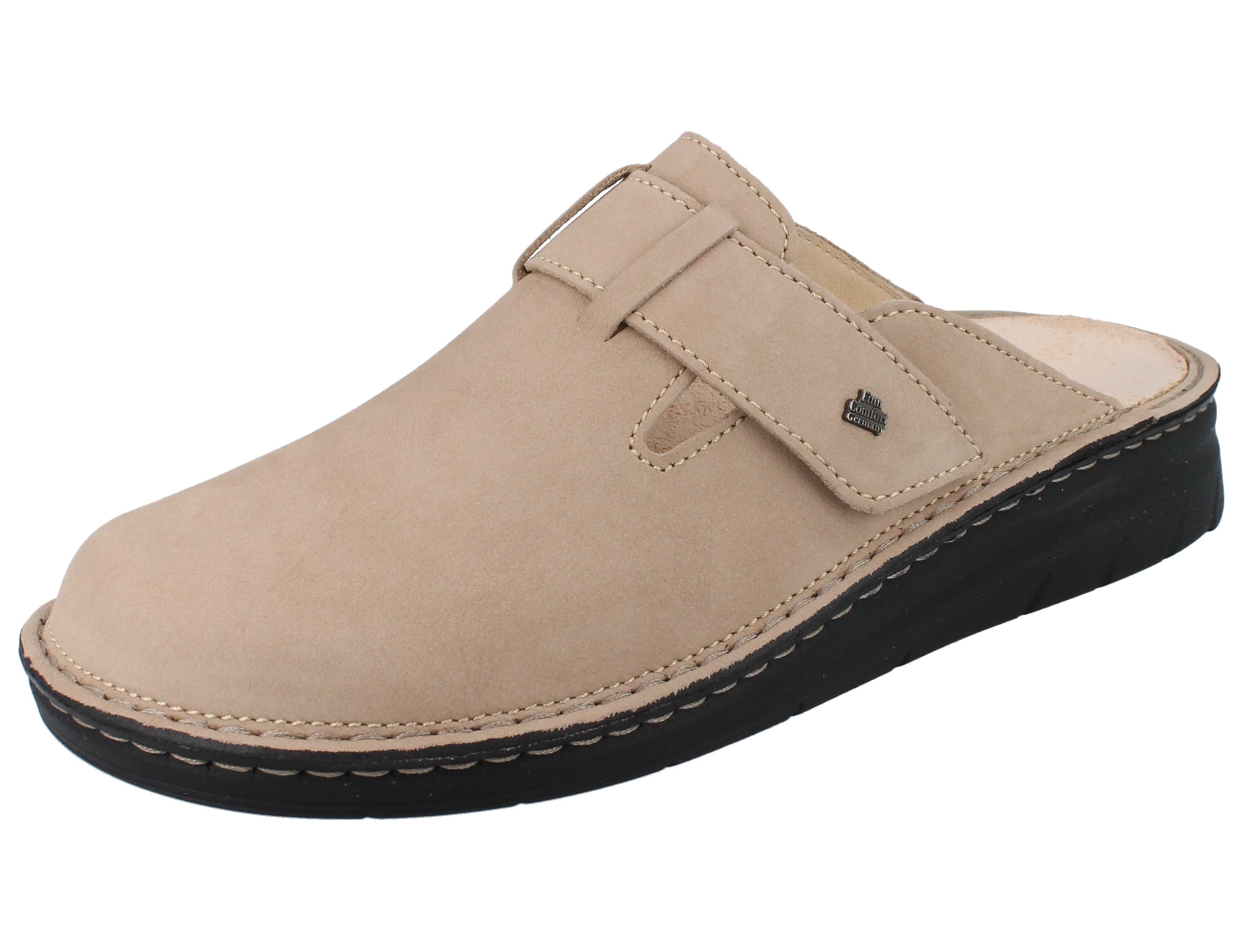 Finn Comfort FINN COMFORT Petare Damen Clog taupe Nubukleder - Größe: 42 Clog Wechselfußbett