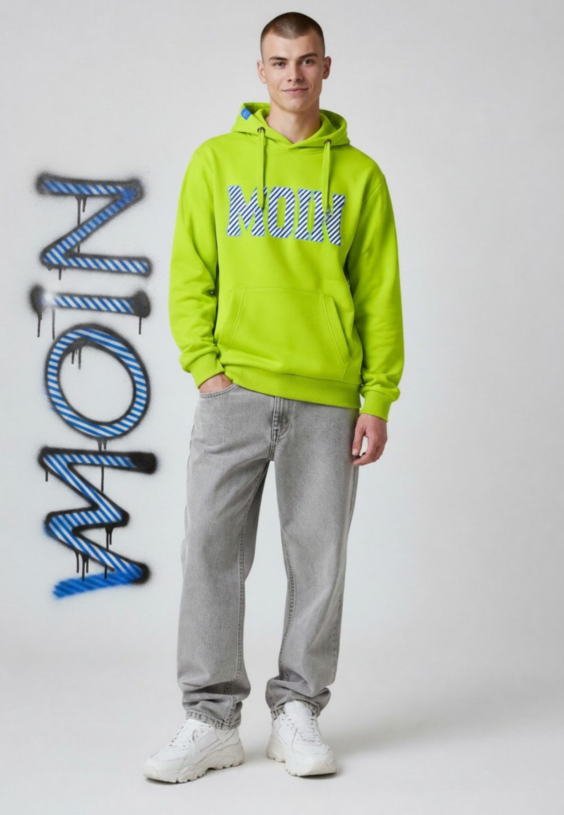 salzhaut Hoodie HEFF - MOIN Stripes Herren normale Passform salzhaut Kapuzenpullover – bequemer Fit und nordisch klares Design