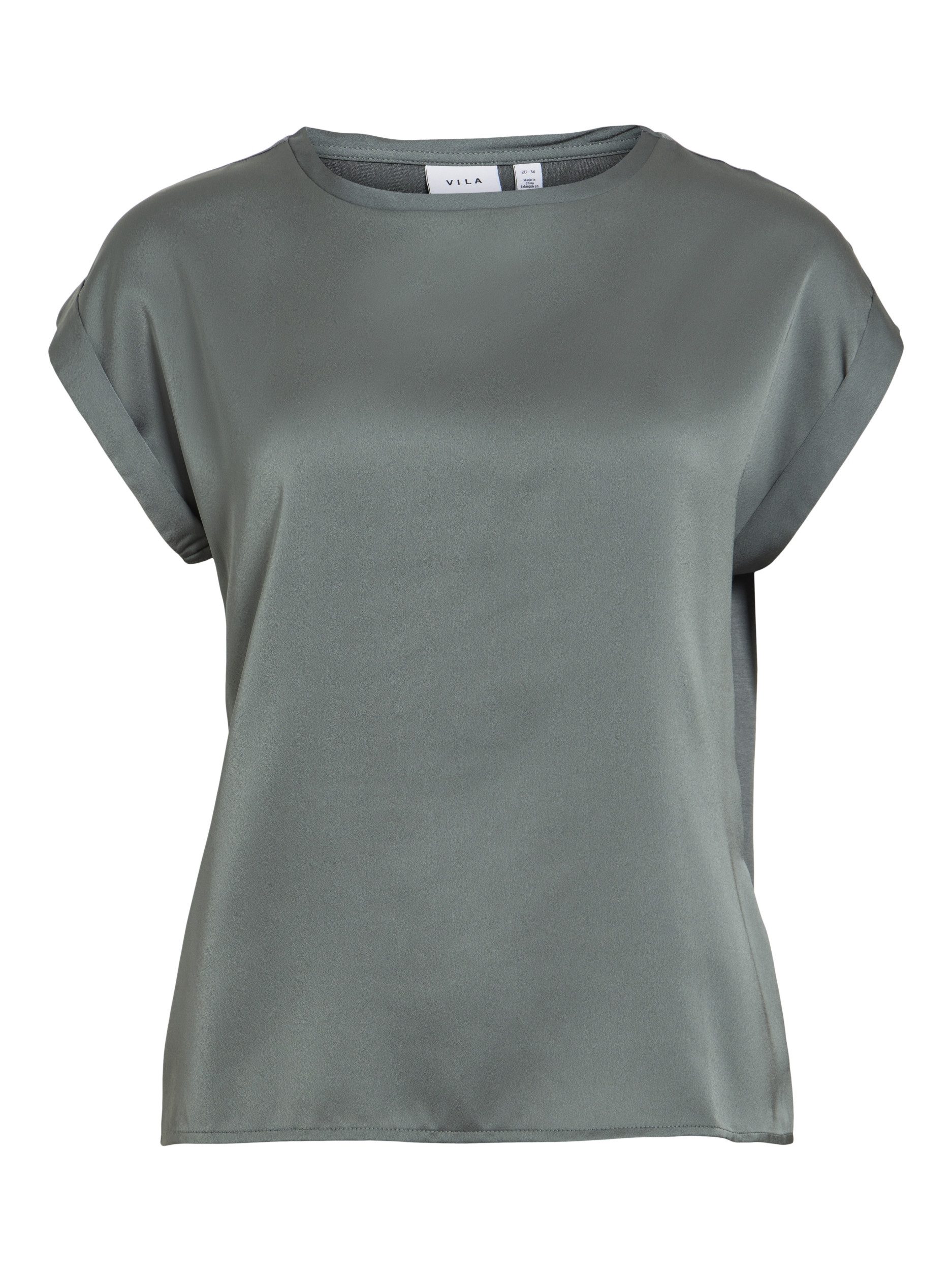 Vila Kurzarmbluse VIELLETTE S/S SATIN TOP - NOOS