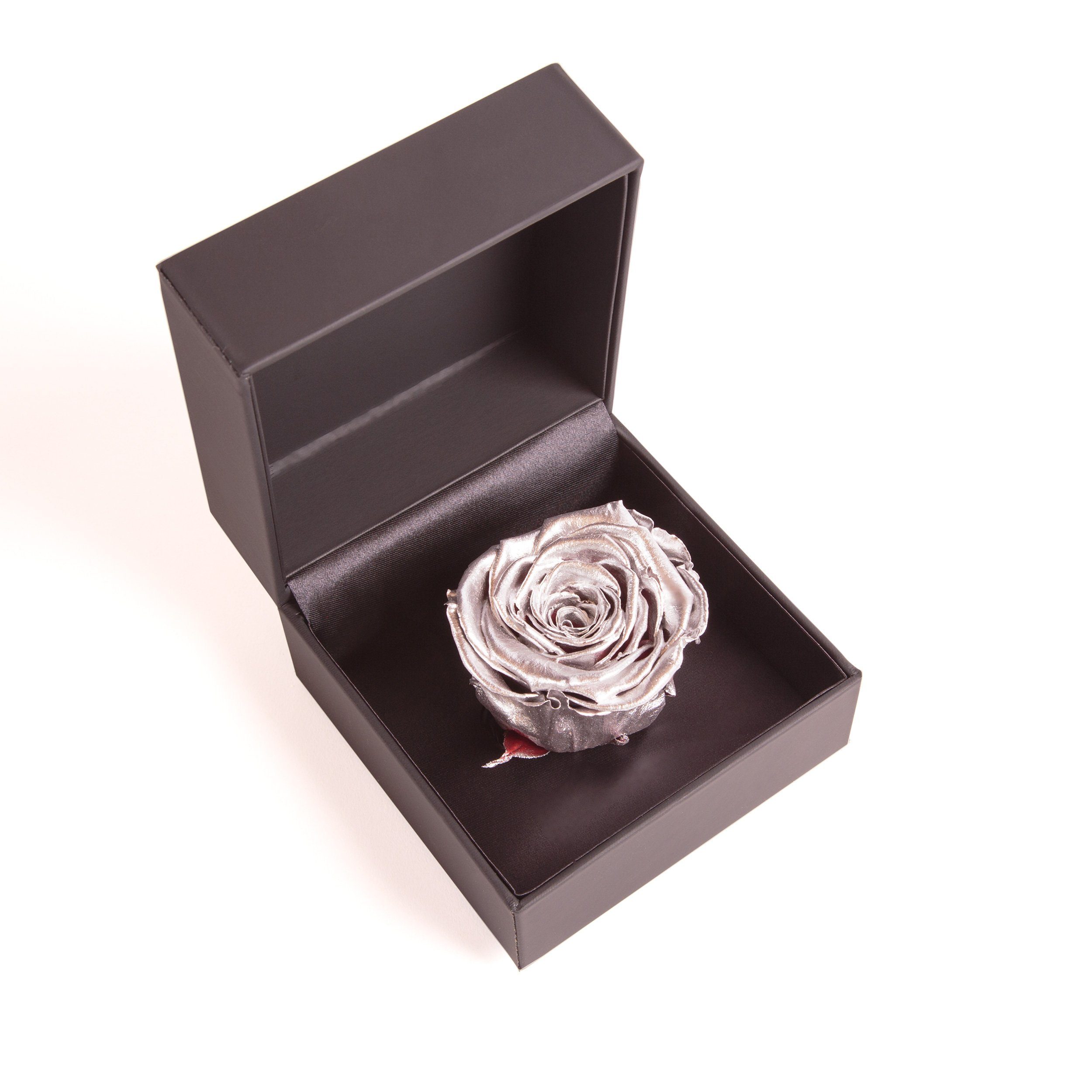 Heidelberg, SCHULZ Höhe Infinity in Rosenbox Rose cm, konserviert Kunstblume Rose, Langlebige Groß Silber Ringbox ROSEMARIE 9 Ringdose Box Rose