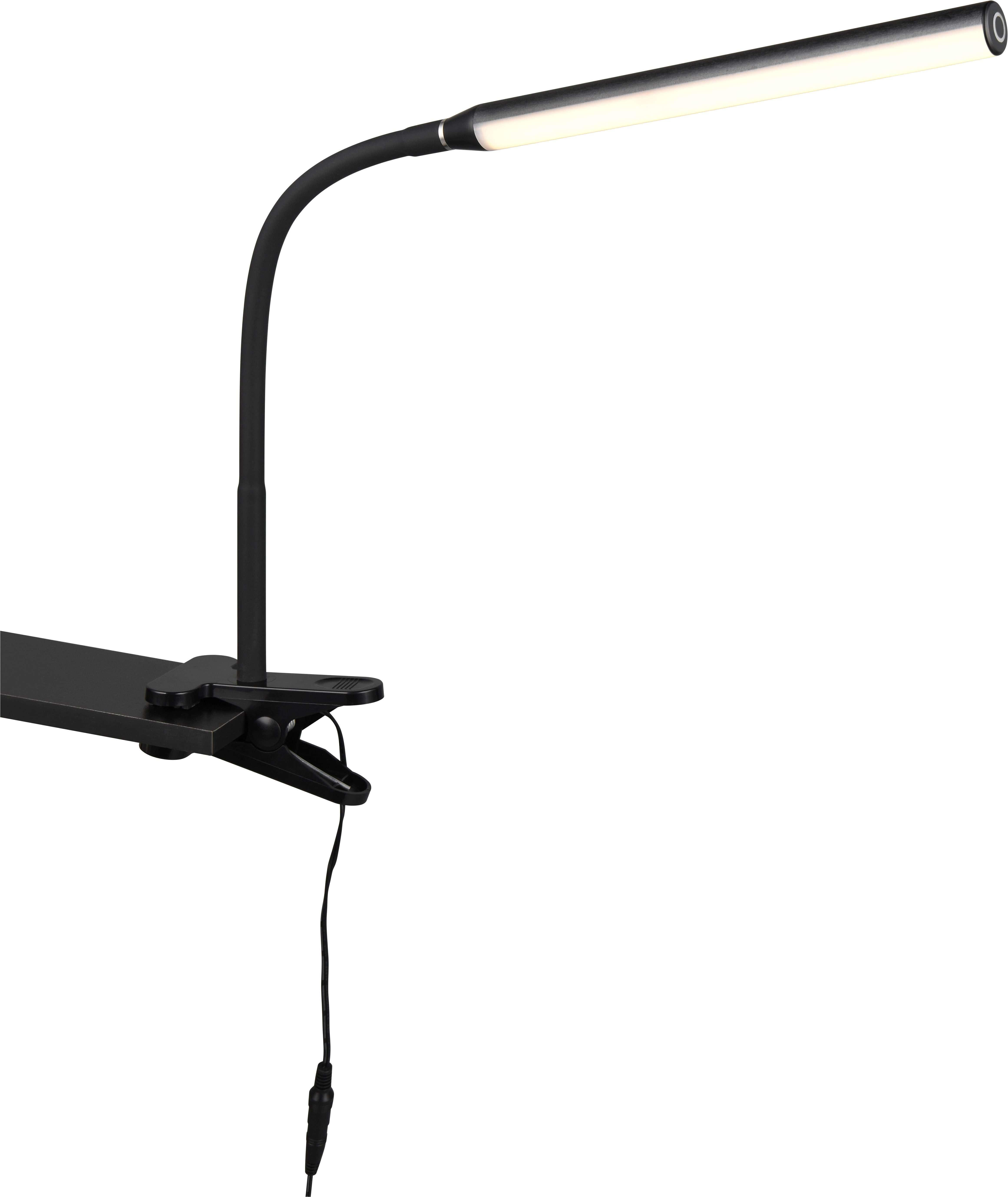 Reality Leuchten LED Klemmleuchte NEVADA, 5W 600 Lumen CCT 3000-4000-5000K wamweiß-kaltweiß, Dimmfunktion, Ein-/Ausschalter, Memoryfunktion, LED fest integriert, Farbwechsler, warmweiß - kaltweiß, Lichtfarbe einstellbar dimmbar per Sensordimmer schwenkbar