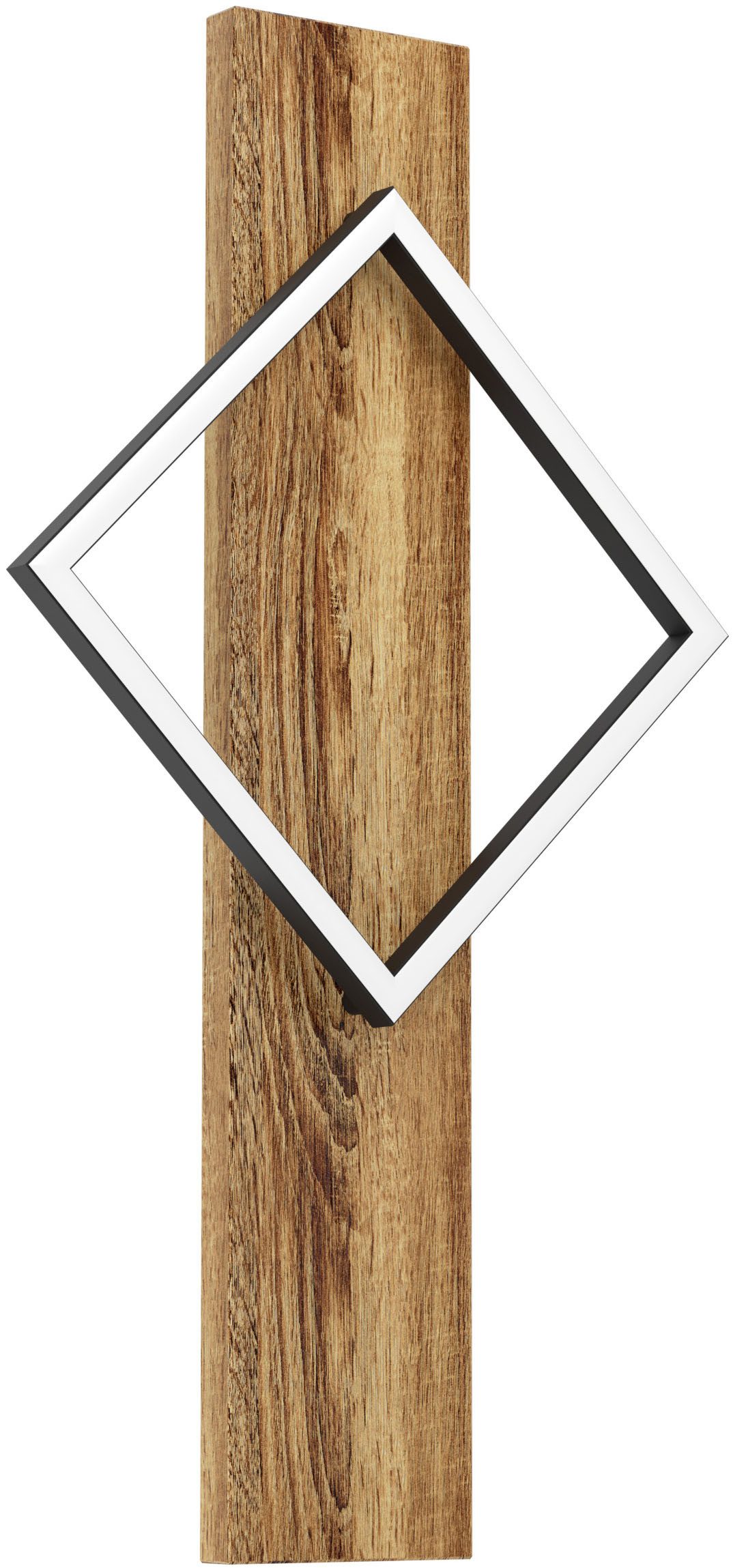 EGLO Wandleuchte BOYAL Wandlampe - Stahl, Holz - LED - 1X13W - IP20, LED fest integriert, Warmweiß, Wandstrahler, Wandspot, Wohnzimmer, Flur, L30,5 x H56 x AL7,5 cm