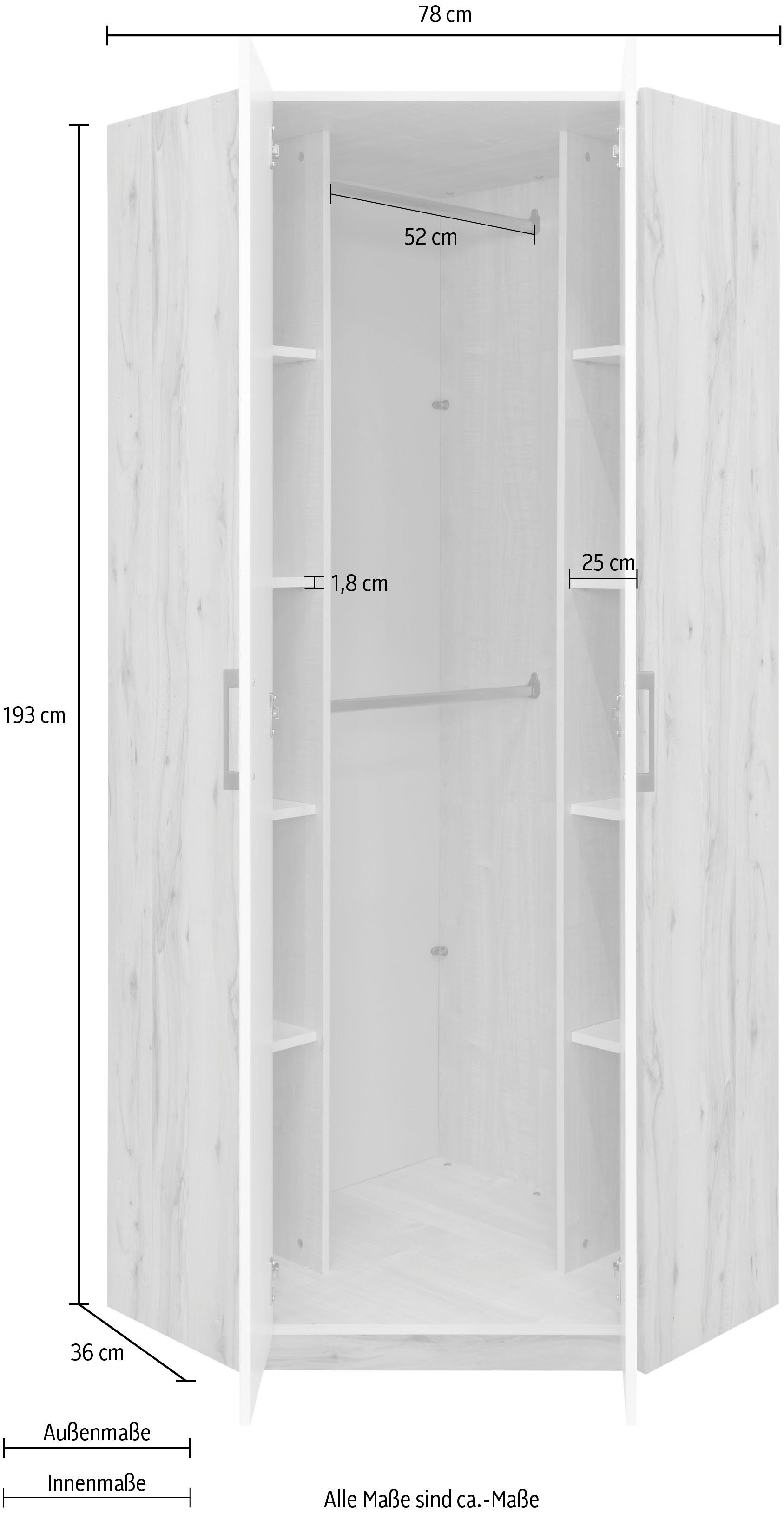 Astkernbuche Eckkleiderschrank | priess Lissabon Astkernbuche/Lichtweiß