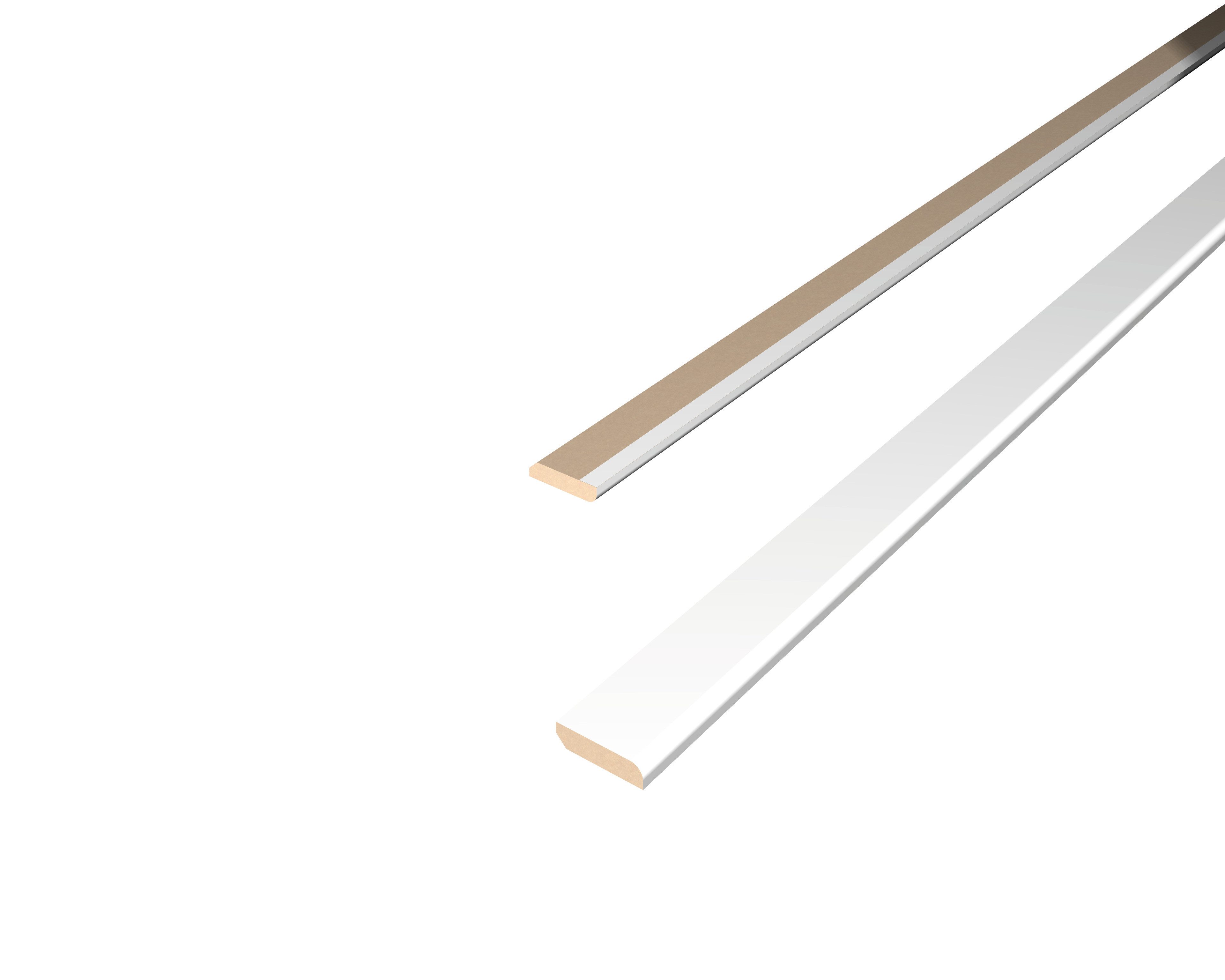 EGGER Abschlussleiste Abdeckleiste Decowall AL201 weiß, Kleben, Nageln, 1-St., 2400 x 6 x 25mm