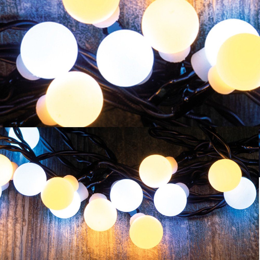 MARELIDA LED-Lichterkette »LED Lichterkette Mini Kugeln 10 warmweiße u. 10  kaltweiße opal L: 1,9m Timer«, 20-flammig online kaufen | OTTO