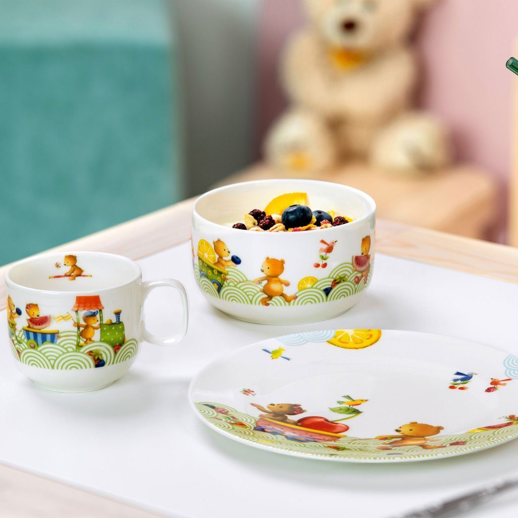 a Porzellan (3-tlg), as Set, Bear Villeroy Boch 3tlg. Hungry Personen, Kindergeschirr-Set & 1