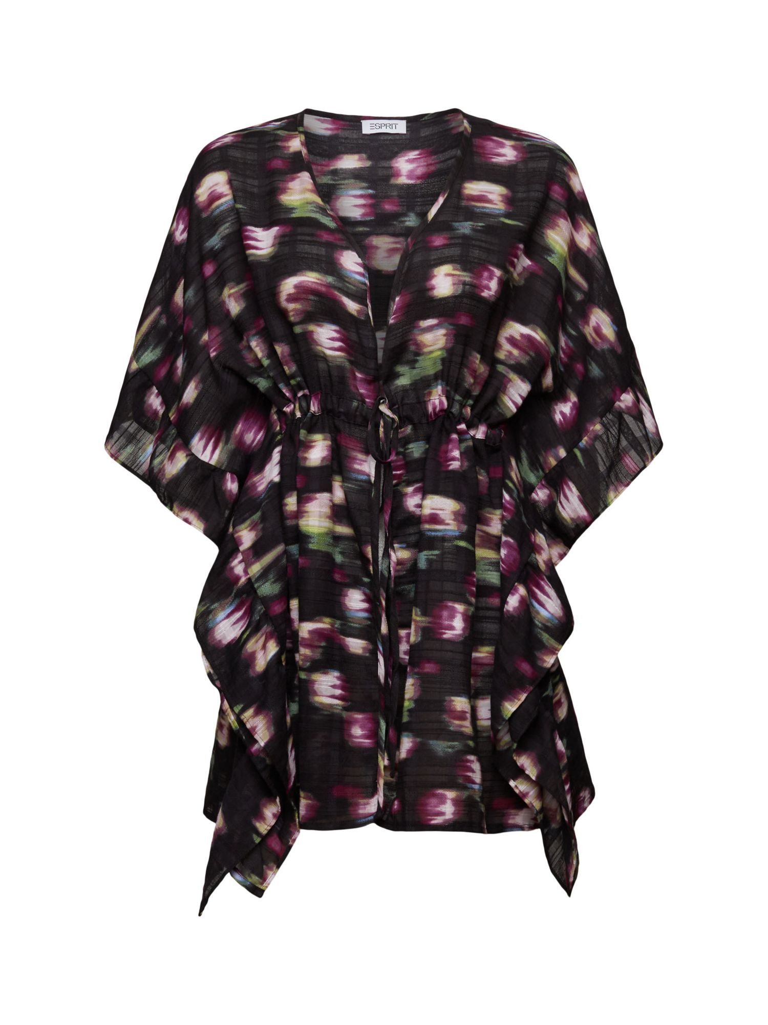 Esprit Strickponcho Strukturierter Poncho mit Print