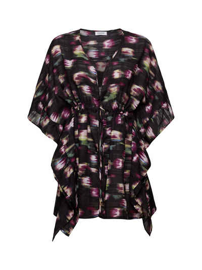 Esprit Strickponcho Strukturierter Poncho mit Print