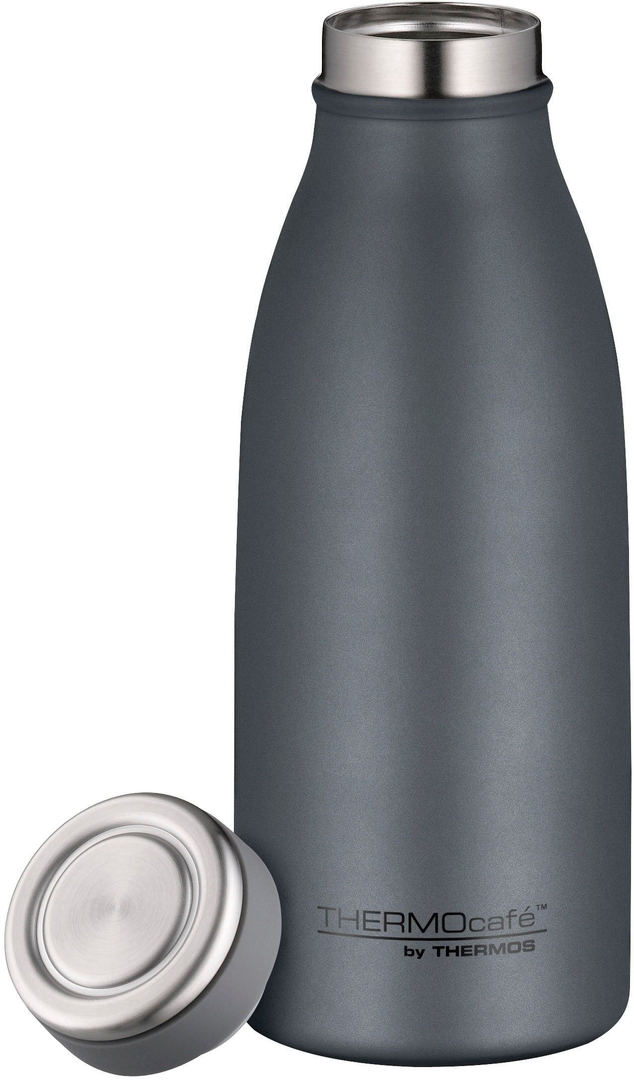 THERMOcafé Isolierflasche TC BOTTLE, aus doppelwandigem Edelstahl, spülmaschinenfest, gummierter Drehverschluss, absolut dicht bei Kohlensäure