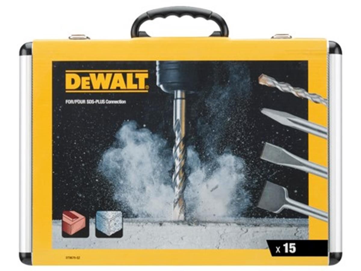 DeWalt Bohrer- und Meißelsatz Set 15-tlg. SDS-plus, (Set), Ø 5, 5.5, 6, 7, 8, 10, (110mm) / Ø 6, 8, 10 (160mm) / Ø 14mm x 210mm