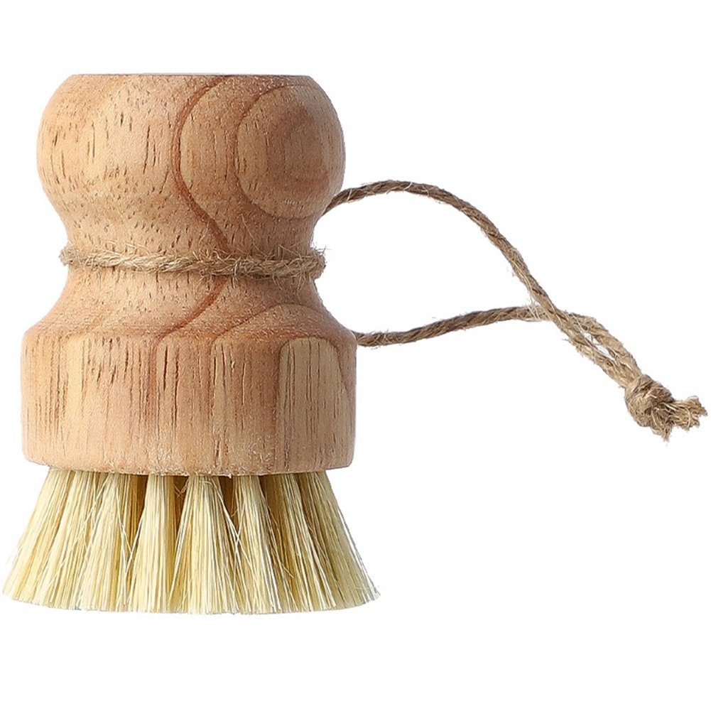 Spülbürste Runde 3 Stück Bambus Brush Atäsi Palm Pot Reinigungsbürsten-Set Mini Reinigungsset
