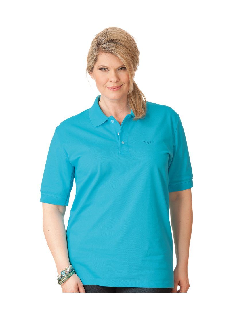 Trigema Poloshirt TRIGEMA Poloshirt azur Piqué-Qualität in