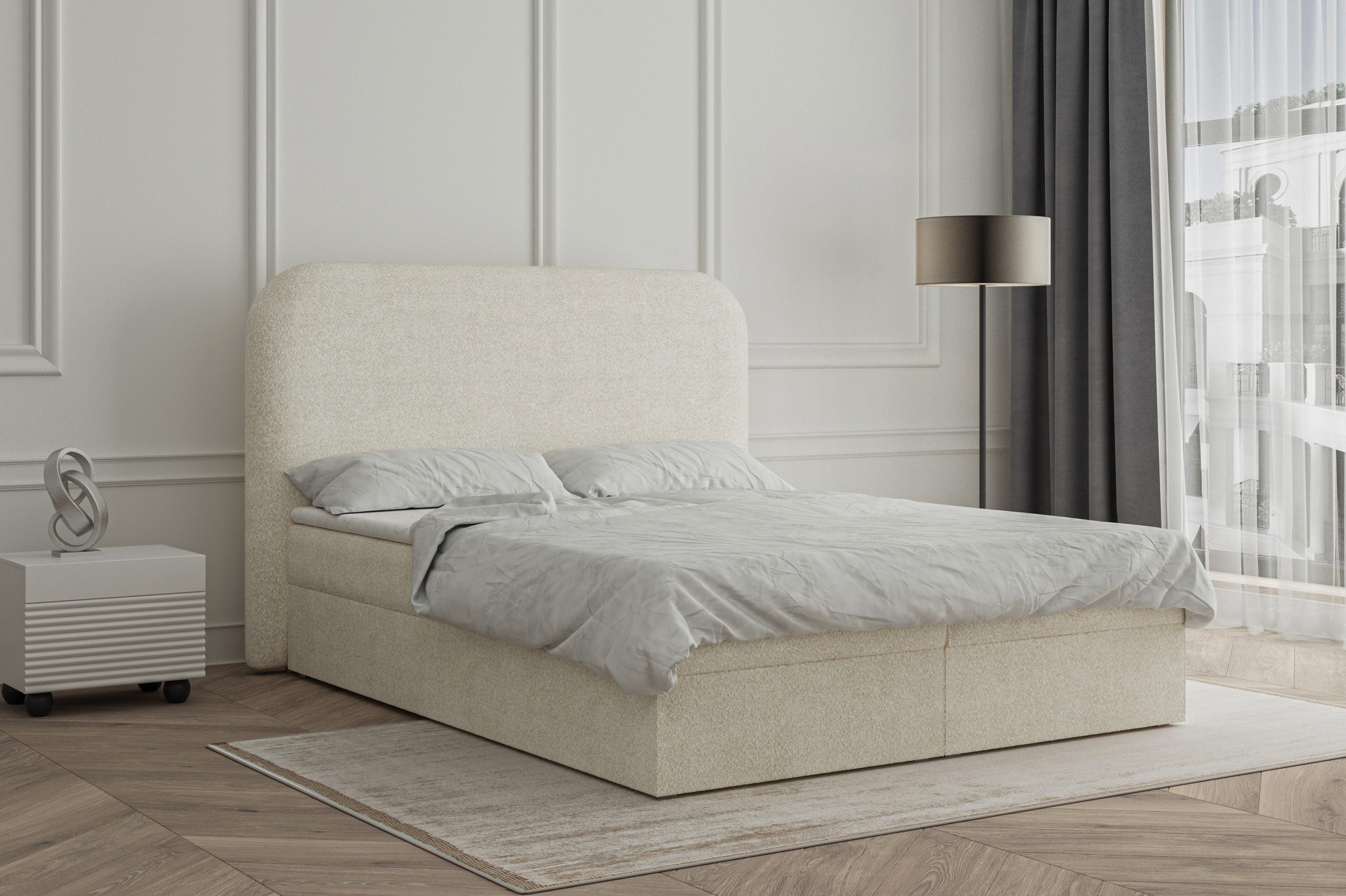 MOEBLO Boxspringbett aus Bouclé Bett 07 günstig online kaufen