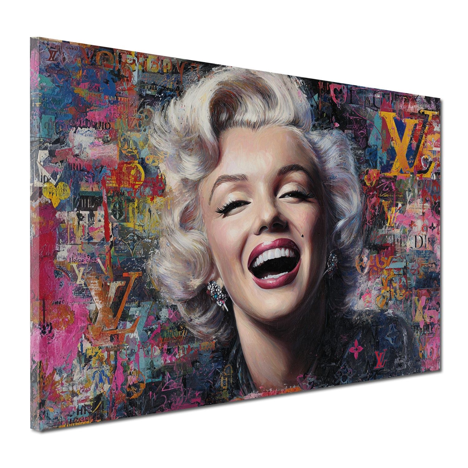 Artedinoi Leinwandbild Pop Art Ikone Luxury Collage Wandbild Leinwandbild Kunstdruck XL Wandd, Ikonen-Luxus-Collage