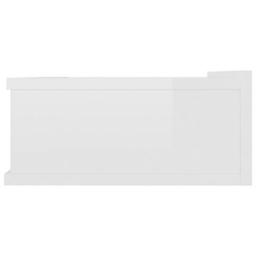 vidaXL Nachttisch Hängender Nachttisch Hochglanz-Weiß 40 x 30 x 15 cm Spanplatte
