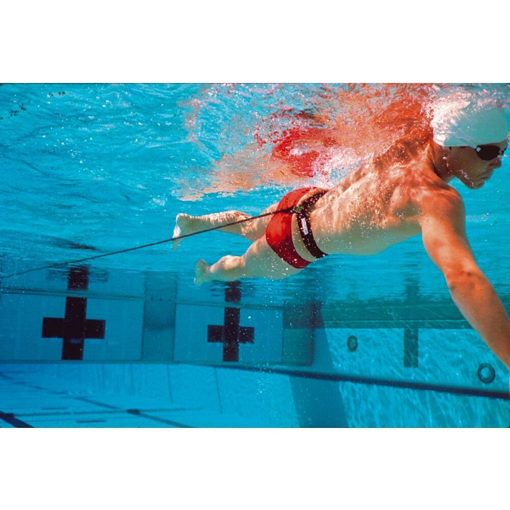 StrechCordz Trainingsband Zugseil Aqua-Gym Long Belt, Ideal zur Steigerung der Schwimmkraft und Ausdauer Silber, Zugstärke 1,3–3,6 kg