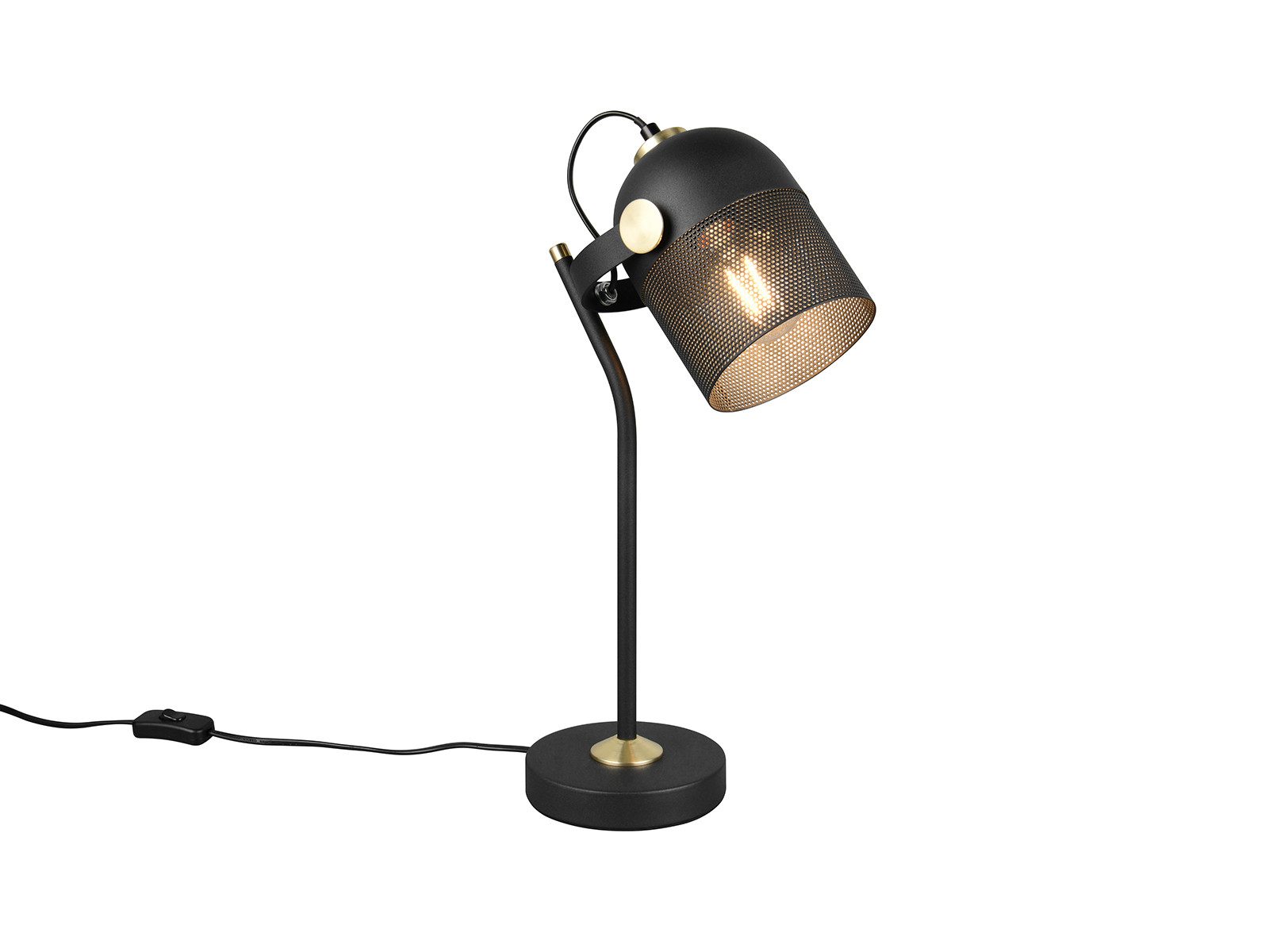 TRIO Leuchten LED Schreibtischlampe, Dimmfunktion, LED wechselbar, Warmweiß, große Tischlampe im Industrial Design, Leuchtenkopf schwenkbar H: 45cm