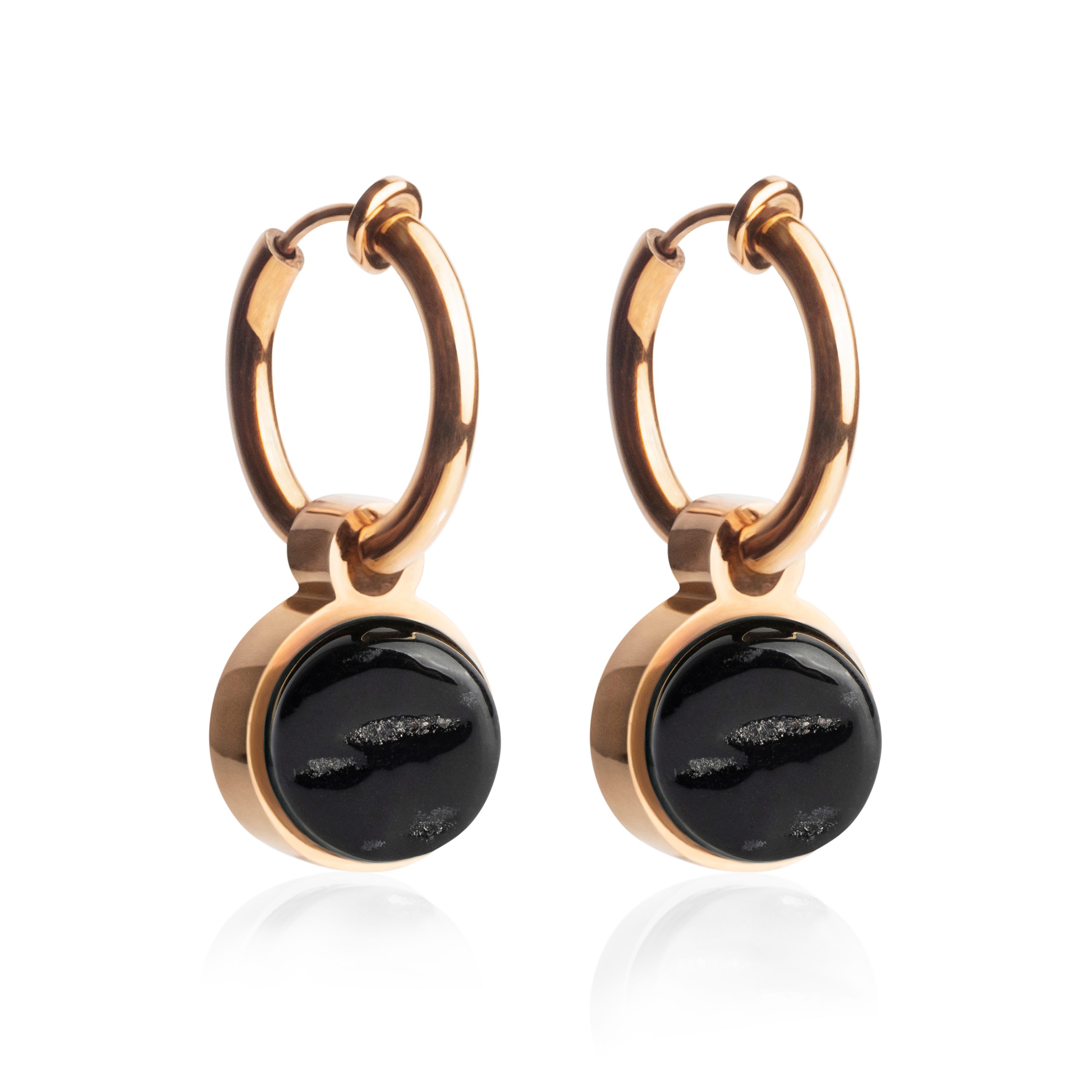 ALEXASCHA Paar Ohrclips Clip Creolen mit Einhänger • Mix & Match Ohrringe ohne Ohrloch • 14mm