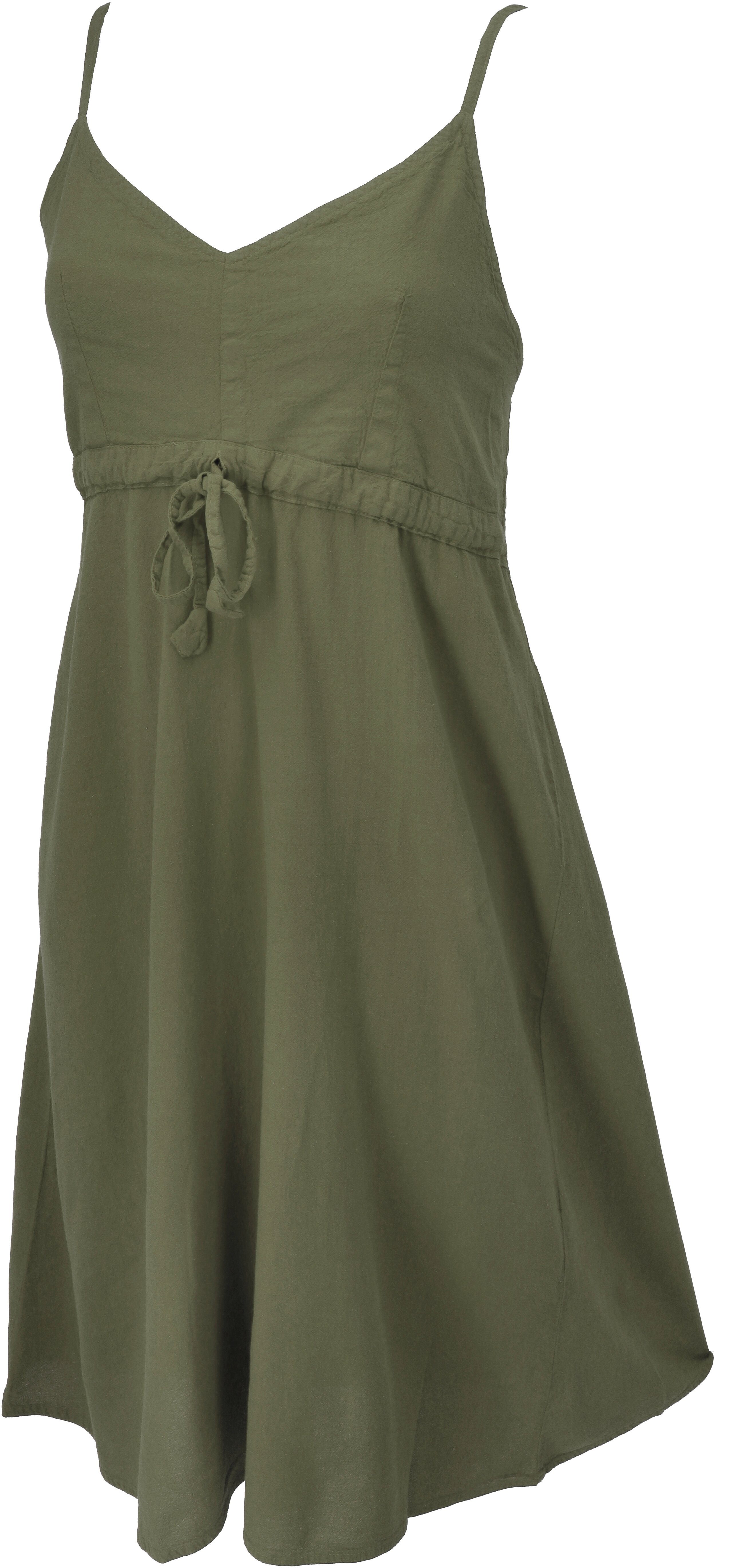Guru-Shop Midikleid Einfarbiges Casual Trägerkleid, Baumwoll.. günstig online kaufen