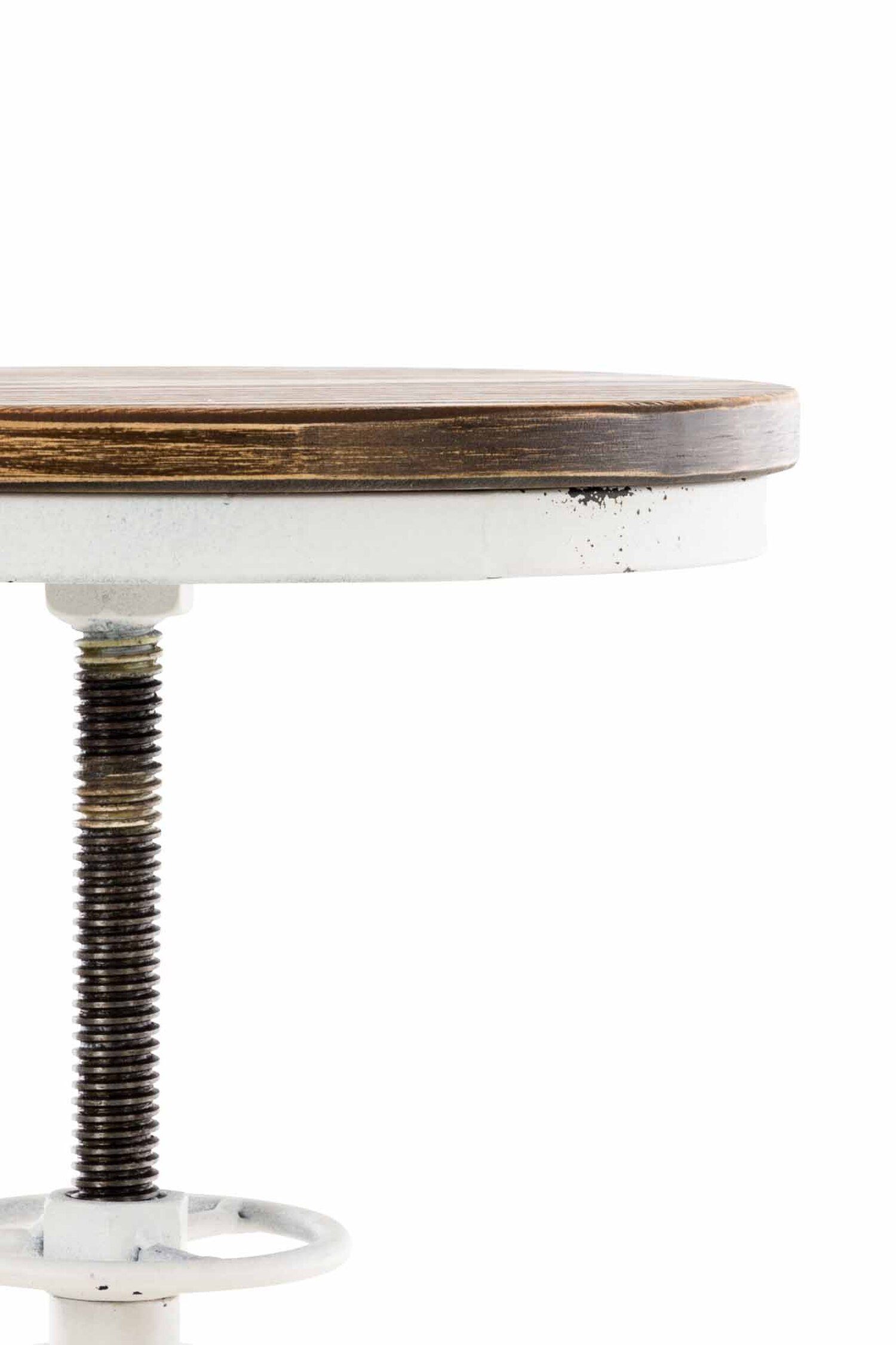 Hocker für Sitzfläche: Weiß - 4-Fuß Metall angenehmer Gestell Fußstütze Küche), TPFLiving mit Theke Weiß & Antik Barhocker Holz Antik (Barstuhl Bruno