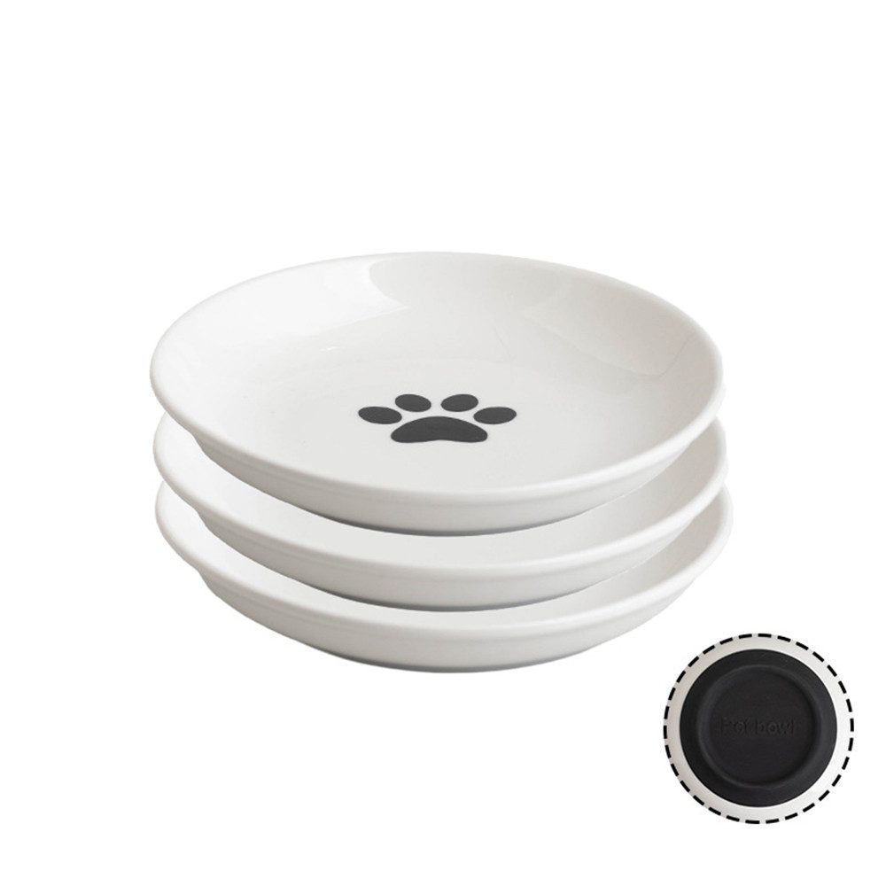 Beaface Кормnapf Katzennapf 3er Set – Keramik mit rutschfestem Silikonboden, 5,5 Zoll, Keramik, Keramik, rutschfest, minimalistisch